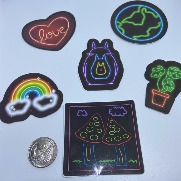 Neon style graffiti stickers - Picture 2 of 5